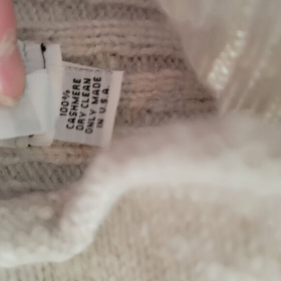 Barbara Wells Studio Womens Ribbed High Neck Sweater - Beige Size M 100% Cashmer - Picture 8 of 8